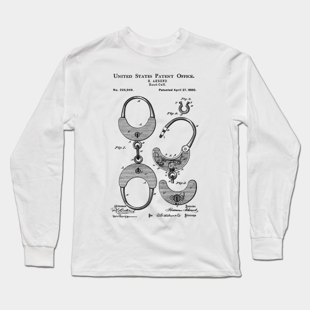 Handcuffs Patent Long Sleeve T-Shirt by Luve